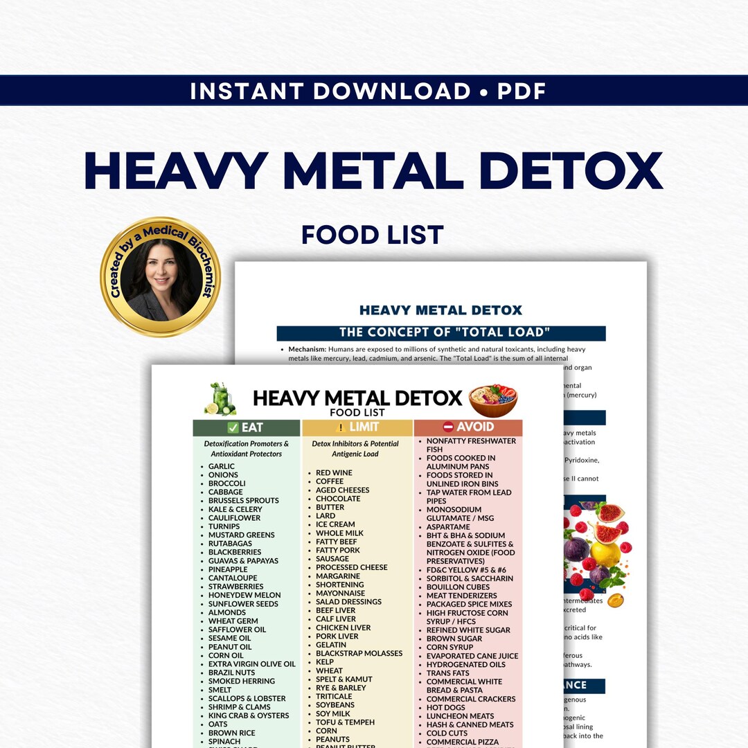 Heavy Metal Detox Food List PDF – Low Toxin Diet Guide, Chelation ...