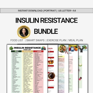 Liste groupée d'aliments pour le régime anti-résistance, Programme de repas pour diabétiques, Perte de poids, Aliments à faible indice glycémique, Régime contre le SOPK, Éviter une restriction alimentaire, Taux de sucre dans le sang PDF