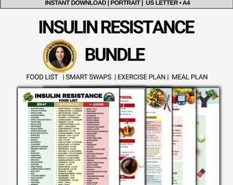 Insulin Resistance Diet Bundle PDF – Prediabetes Meal Plan, Low GI Food List