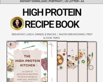 High Protein Meal Prep Cookbook PDF – Macro Friendly Recipes, Muscle Building Diet, Weight Loss Guide, Easy Digital Food Diary
