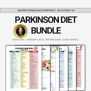 Parkinson Diet Food List Bundle – Levodopa Friendly Guide, Dysphagia IDDSI, Swallowing Safety, Caregiver Tool
