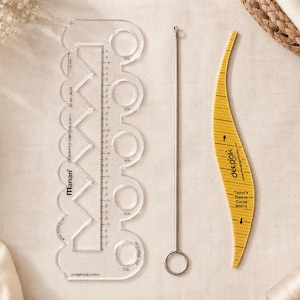 Sewing Pattern Making Kit, Scallop Ruler and Sleeve Curve, Loop Turner Needle for Tailors