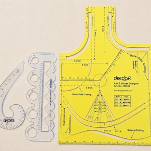 All in One Blouse Drafting Tool, Indian Blouse Pattern Ruler, Armhole, Sleeve Curve
