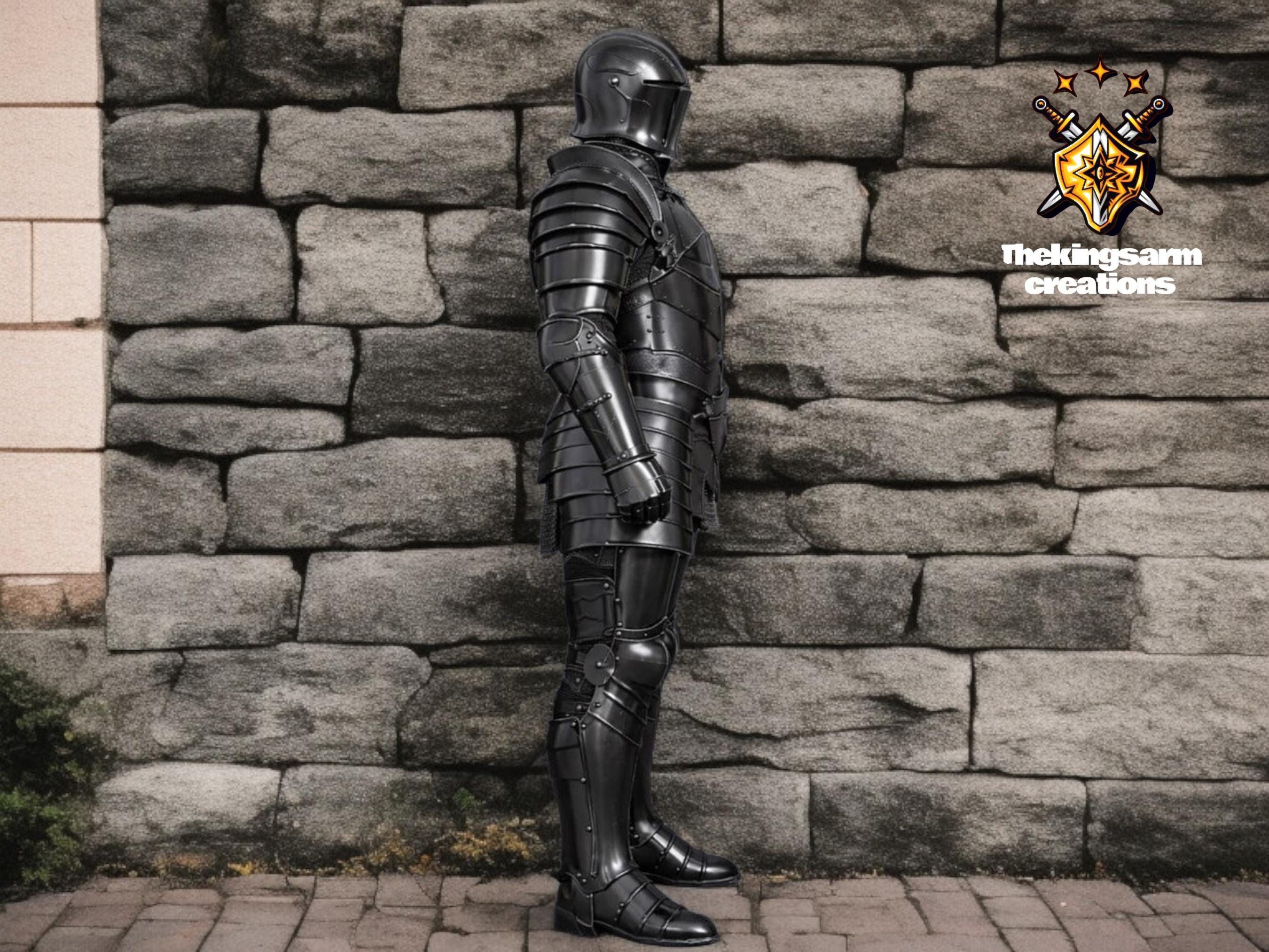 Black Knight Full Body Armor Suit With Helmet – Gothic Medieval Steel ...
