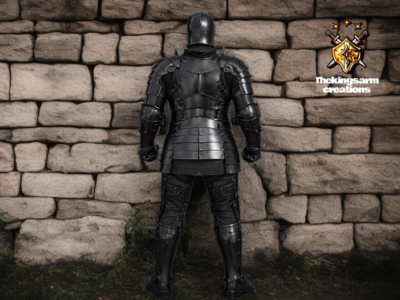 Black Knight Full Body Armor Suit With Helmet – Gothic Medieval Steel ...
