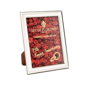 8&quot;x 6&quot; inches Handmade 925 Sterling Silver Photo Picture Frame 7310 15x20 H25 RR GB new for 25th Wedding  Anniversary