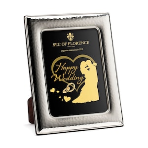 8”x 6” inches Hallmarked Solid Sterling Silver 925 Photo Picture Frame with Mahogany back for Wedding day, Gift wedding day 7182/15x20HW*G1