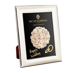 9”x 7” inches Hallmarked Solid Sterling Silver 925 Photo Picture Frame with Mahogany back for Wedding day, Gift wedding day 7203/18x24HW*BB