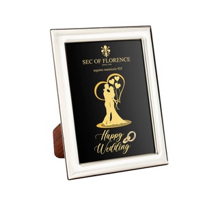 9”x 7” inches Hallmarked Solid Sterling Silver 925 Photo Picture Frame with Mahogany back for Wedding day, Gift wedding day 7310/18x24HW*G2