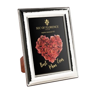 7&quot;x 5&quot; in Hallmarked Solid Sterling Silver 925 Photo Picture Frame for mother&#39;s day, mother&#39;s birthday and a gift for mother 7200/13x18HM*CR