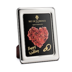 9”x 7” inches Hallmarked Solid Sterling Silver 925 Photo Picture Frame with Mahogany back for Wedding day, Gift wedding day 7304/18x24HW*CR