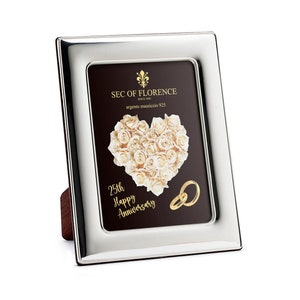 8”x 6” inches Handmade 925 Sterling Silver Photo Picture Frame 7180 15x20 H25 CB GB new for 25th Wedding  Anniversary