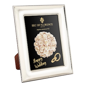 9”x 7” inches Hallmarked Solid Sterling Silver 925 Photo Picture Frame with Mahogany back for Wedding day, Gift wedding day 7185/18x24HW*BB