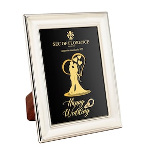 9”x 7” inches Hallmarked Solid Sterling Silver 925 Photo Picture Frame with Mahogany back for Wedding day, Gift wedding day 7201/18x24HW*G2