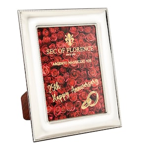 9”x 7” inches Handmade 925 Sterling Silver Photo Picture Frame 7185 18x24 H25 RR GB new for 25th Wedding Anniversary