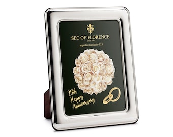 20x15 cm handgjord fotoram i sterlingsilver, present till 25-årsjubileum 7304/30x50/H60/BB