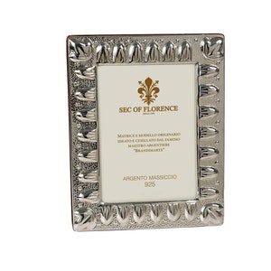 7&quot;x 5&quot; inches Wedding Gift Handmade 925 Sterling Silver Photo Picture Frame  &quot;BUGNE&quot; / 13x18 GB and for Birthday gift and Anniversary gift