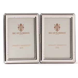 2,5&quot;x 3,5&quot; x 2 photo inches Handmade 925 Sterling Silver Photo Frame, New, for Wedding gift ,Birthday and Anniversary gift 7371/6x9DOPPIA GB