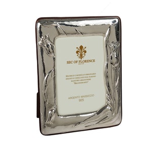 9&quot;x 7&quot; inches Handmade 925 Sterling Silver Photo Picture Frame art &quot;TULIPANO&quot; / 18x24 GB new for Wedding gift ,Birthday  and Anniversary
