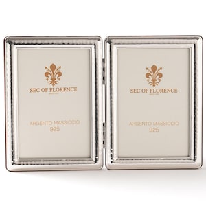 2,5&quot;x 3,5&quot; x 2 photo inches Handmade 925 Sterling Silver Photo Frame, New, for Wedding gift ,Birthday and Anniversary gift 7372/6x9DOPPIA GB