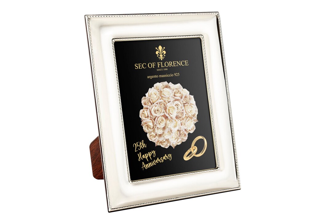 12x8” in Handmade Sterling Silver 25th Anniversary Photo Frame