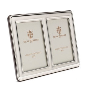 2,4”x 3,5&quot; inches Wedding Gift Handmade 925 Sterling Silver Photo Picture Frame 7378 / 6x9x2 GB and for Birthday gift and Anniversary