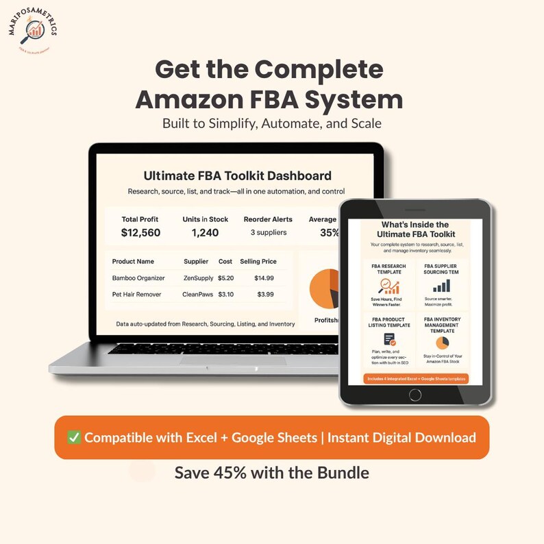 Amazon FBA Spreadsheet Bundle | Product Research,sourcing, Listing and ...