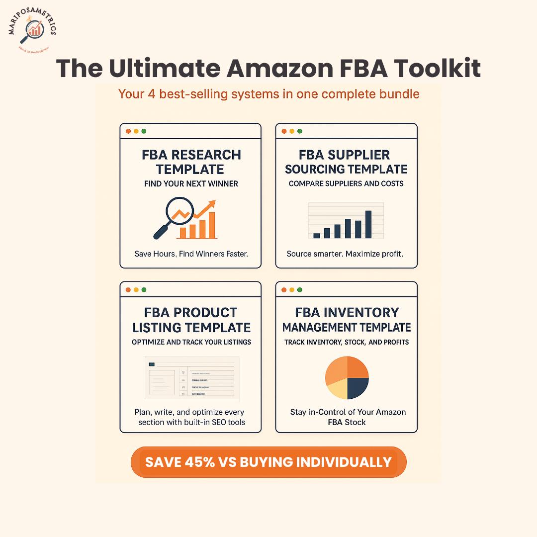 Amazon FBA Spreadsheet Bundle | Product Research,sourcing, Listing and ...