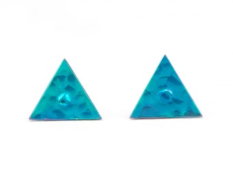 Triangle earrings Titanium, colorful studs geometric, mathematician git for teacher