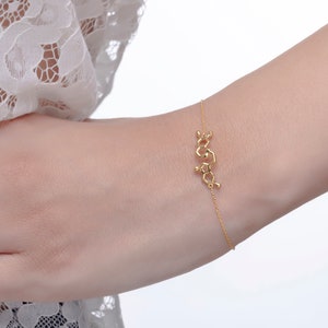 Serotonin Bracelet Dopamine, Solid Gold jewelry chemistry, molecule bracelet gift chemist image 7