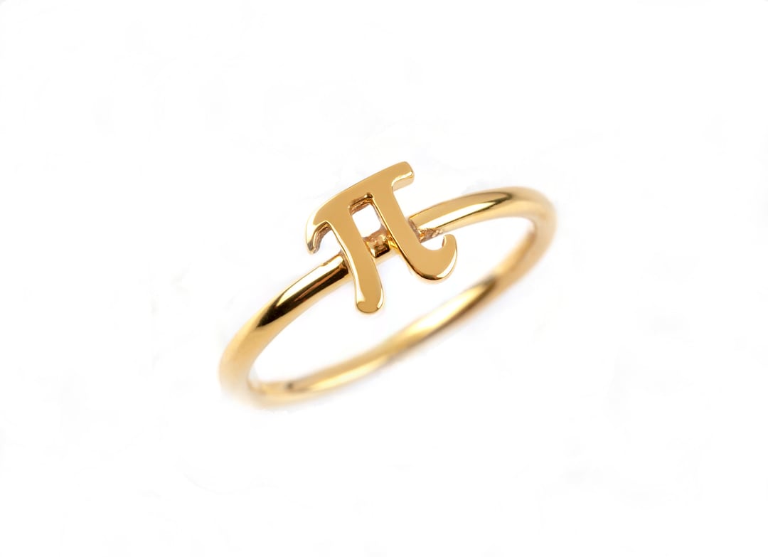 Pi Ring Gold Solid, Greek Letter Jewelry, Symbol Mathematical Ring - Etsy