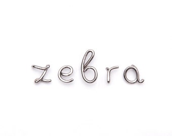 Custom initial alphabet letter, Titanium earring stud silver, everyday jewelry for her