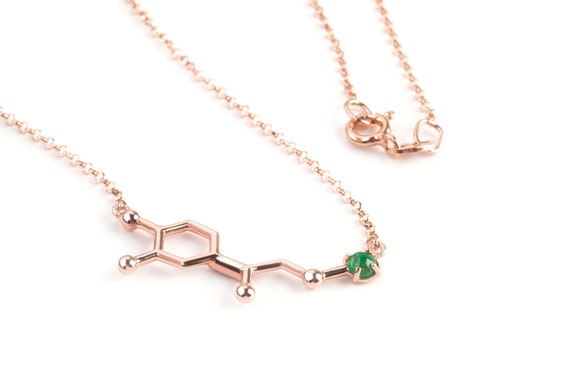 Atom necklace,charm necklace,atom jewelry,rose gold necklace,chemistry,molecule,biology,geek,simple jewelry,minimalist,science gift,handmade