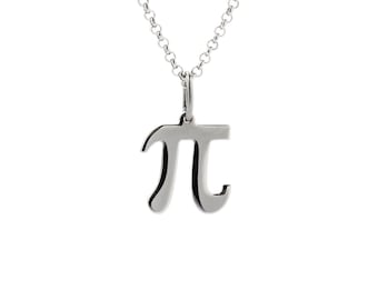 Pi necklace titanium, mathematics jewelry clever, math teacher gift idea