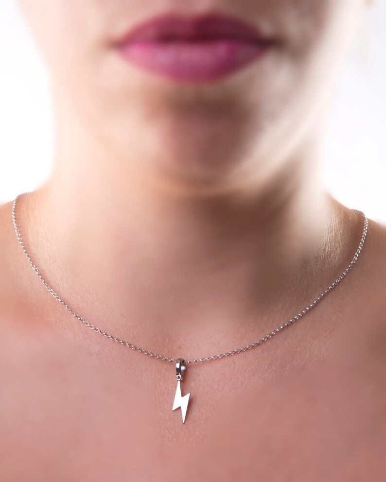 Titanium bolt necklace thunderbolt necklace charm lightning Etsy