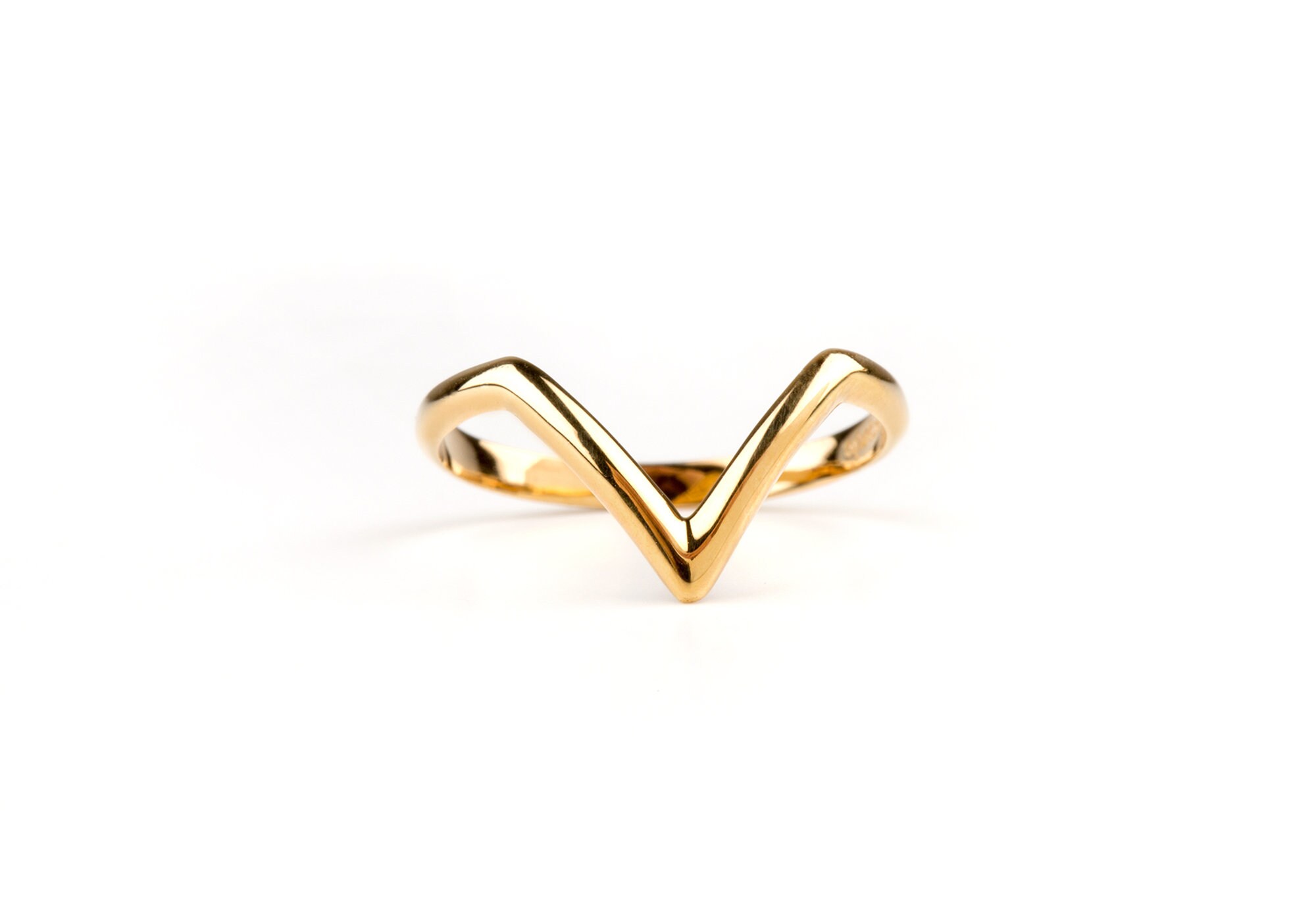 Anillo de chevron Oro sólido joyería de moda forma V - Etsy España