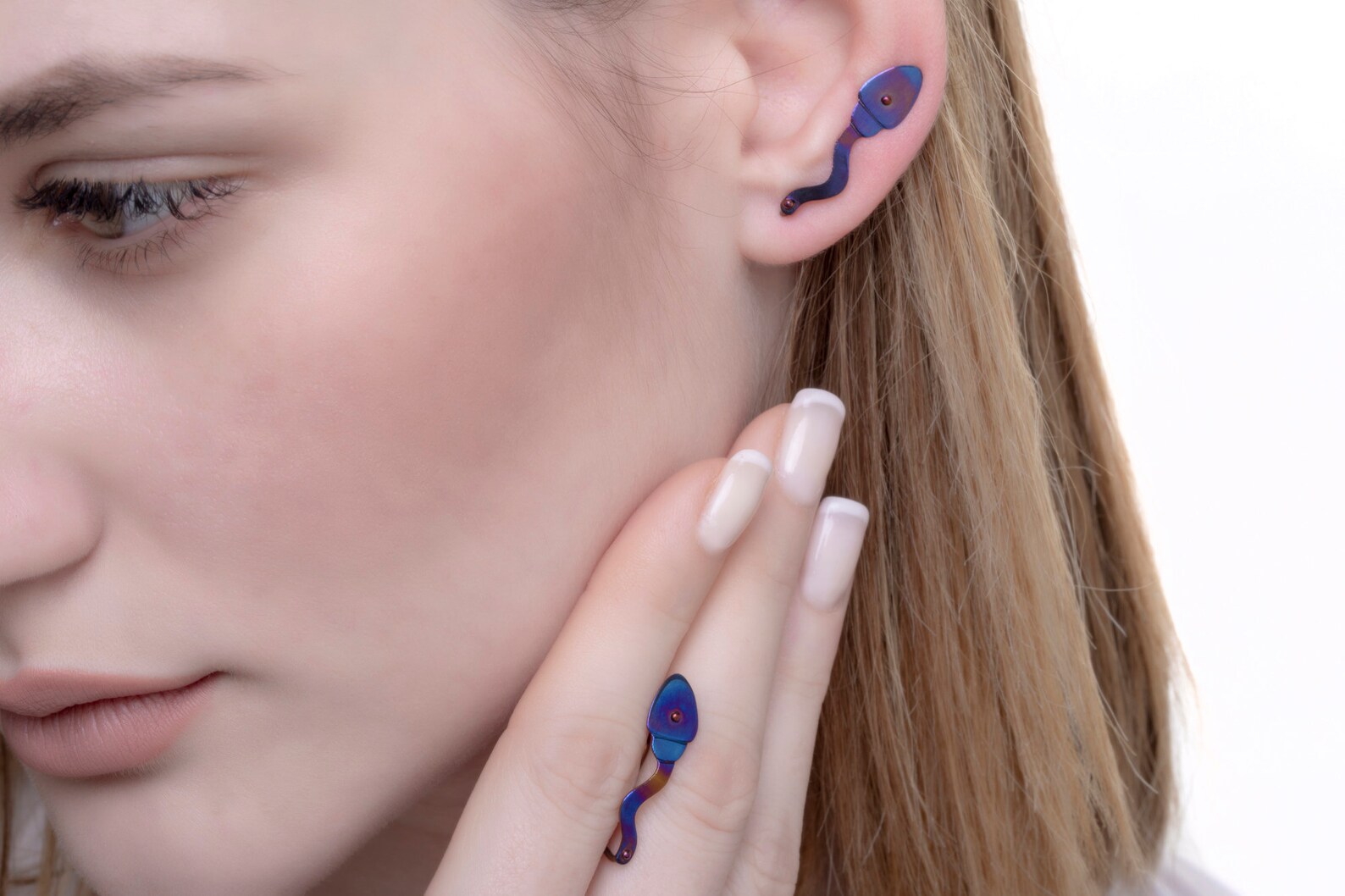 Sperm Earrings Titanium Kawaii Ear Cuffs Funny Ear Climber Etsy