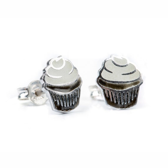 Taco Stud Earrings Sterling Silver with Enamel Color Taco Stud Earrings Sterling Silver with Enamel Color