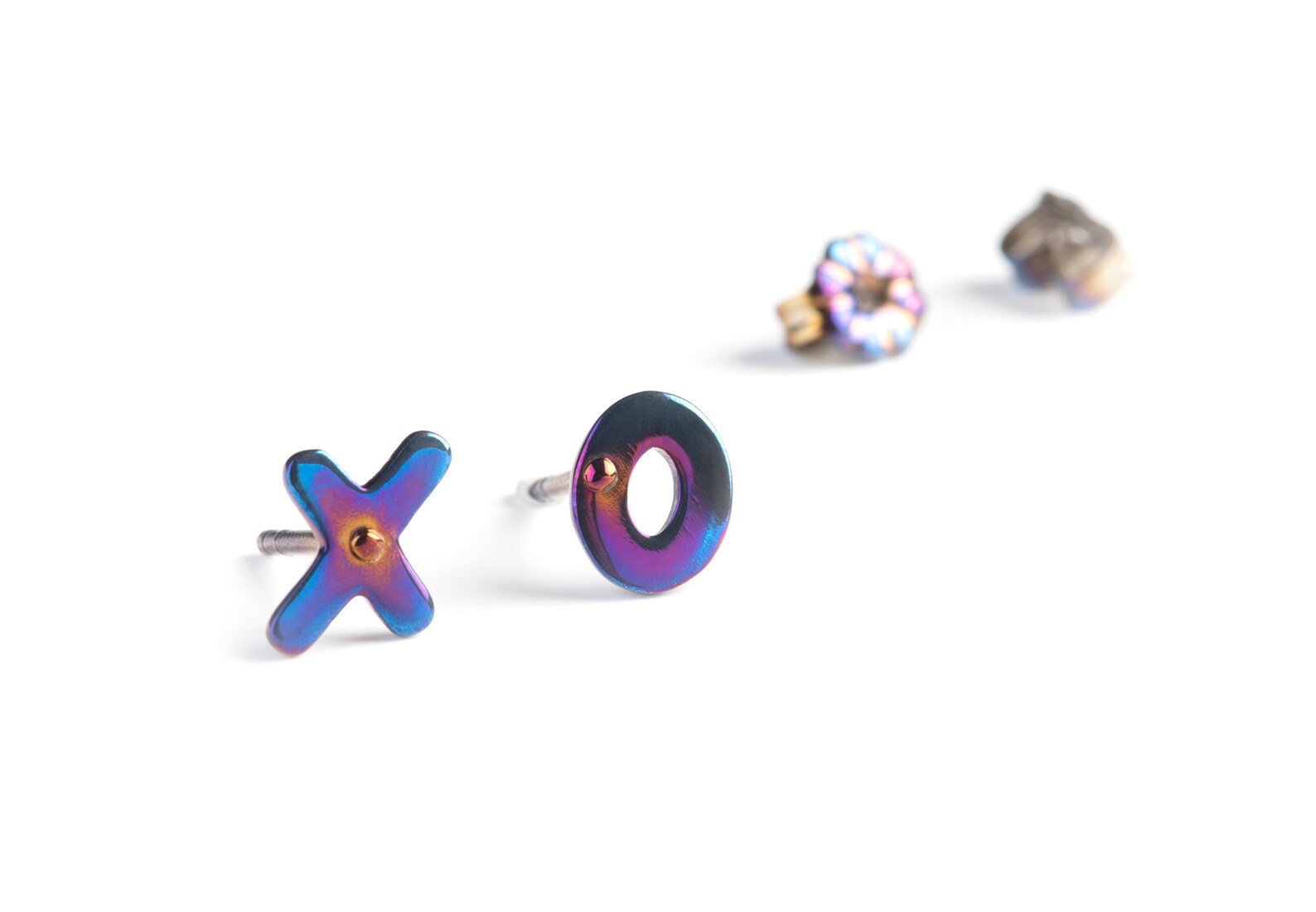 XOXO Earrings Titanium Hugs and Kisses Studs Letter Earrings Etsy