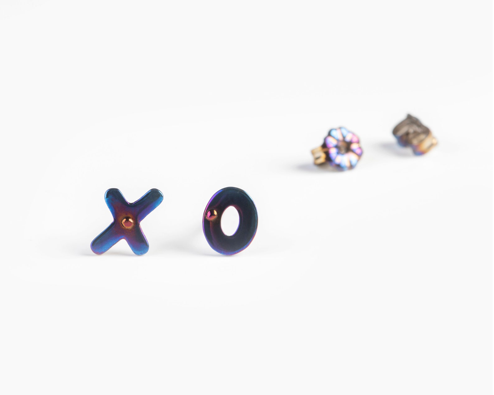 XOXO Earrings Titanium Hugs and Kisses Studs Letter Earrings Etsy