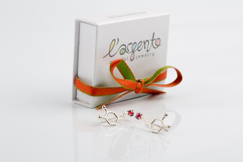 green stone ear cuffs gemstone jewelry silver earrings birthstone back to school gift gem earrings emerald Chemistry earrings Dopamine