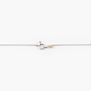 Dopamine Bracelet birthstone, science jewelry molecule, Sterling Silver bracelet image 3