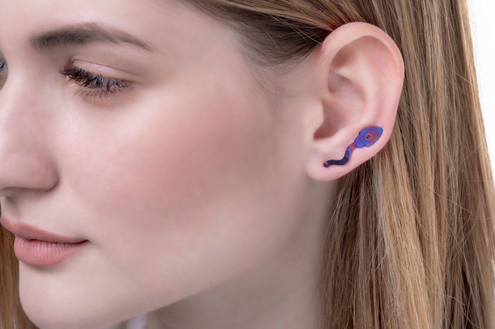 Sperm Earrings Titanium Kawaii Ear Cuffs Funny Ear Climber Etsy