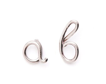 Monogram earrings initial, alphabet letters metal wire, initial earrings Titanium