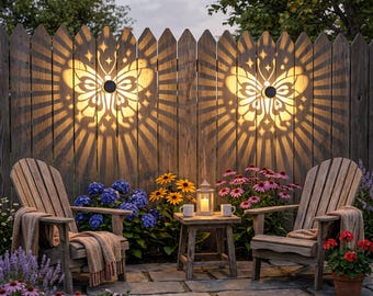 Butterfly Star Solar Fence Light, Outdoor Garden Decor