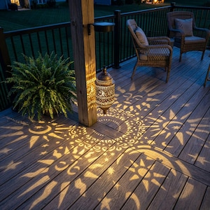Hanging Solar Lanterns, Outdoor Garden Decorations, Waterproof Moon, Sun, And Star Shapes image 1