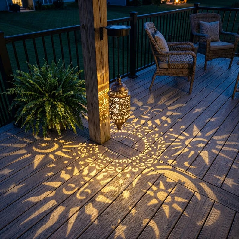 Hanging Solar Lanterns, Outdoor Garden Decorations, Waterproof Moon, Sun, And Star Shapes image 1