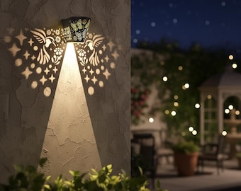 Luz solar para valla: Farol de pared metálico con forma de colibrí, iluminación exterior impermeable para terraza.