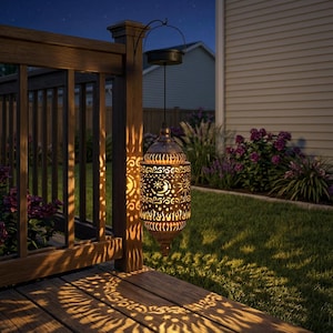Hanging Solar Lanterns, Outdoor Garden Decorations, Waterproof Moon, Sun, And Star Shapes image 5