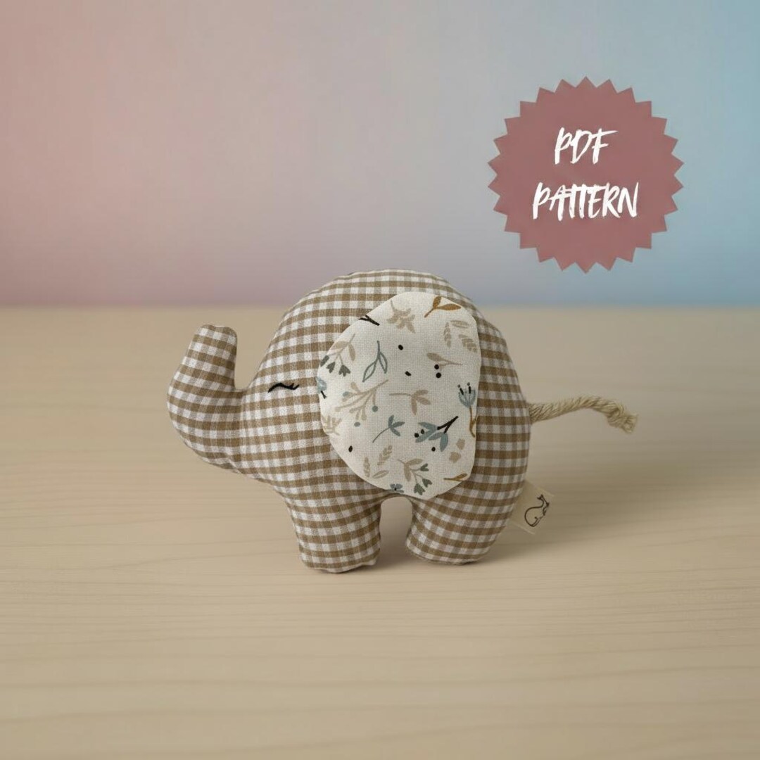 Elephant-shaped Rattle Sewing Pattern, Baby Rattle Sewing Pattern, PDF ...